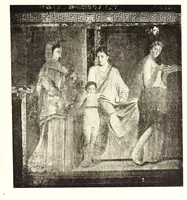 An illustration from Le nozze di Bacco ed Arianna : rappresentazione pittorica spettacolosa nel triclinio di una villa suburbana di Pompei (1921)