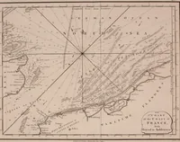 An illustration from Le Petit Neptune français; or, French coasting pilot, for the coast of Flanders, Channel, Bay of Biscay, and Mediterranean. To which is added the coast of Italy from the river Var to Orbitello; with the Gulf of Naples, and the island of Corsica (1793)