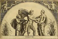 An illustration from Le pitture antiche delle grotte di Roma, e del sepolcro de' Nasonj : disegnate, & intagliate alla similitudine degli antichi originali (1706)