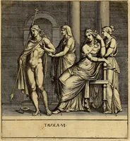 An illustration from Le pitture antiche delle grotte di Roma, e del sepolcro de' Nasonj : disegnate, & intagliate alla similitudine degli antichi originali (1706)