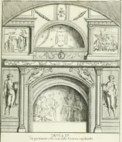 An illustration from Le pitture antiche del sepolcro de Nasonii nella Via Flaminia : disegnate, ed intagliate alla similitudine degli antichi originali (1680)