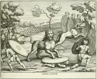An illustration from Le pitture antiche del sepolcro de Nasonii nella Via Flaminia : disegnate, ed intagliate alla similitudine degli antichi originali (1680)