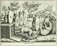 An illustration from Le pitture antiche del sepolcro de Nasonii nella Via Flaminia : disegnate, ed intagliate alla similitudine degli antichi originali (1680)