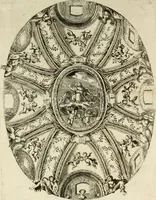 An illustration from Le pompe funebri celebrate da' Signori Accademici Infecondi di Roma per la morte dell'illustrissima Signora Elena Lucrezia Cornara Piscopia accademica, detta l'Inalterabile (1686)