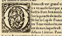 An illustration from Le portulan contenant la description tant des mers du Ponent despuis le destroict de Gibeltar iusques a la Schiuse en Flandres, que de la mer Mediterranée, ou du Leuant, (1577)
