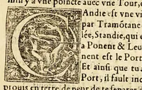 An illustration from Le portulan contenant la description tant des mers du Ponent despuis le destroict de Gibeltar iusques a la Schiuse en Flandres, que de la mer Mediterranée, ou du Leuant, (1577)