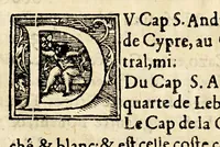 An illustration from Le portulan contenant la description tant des mers du Ponent despuis le destroict de Gibeltar iusques a la Schiuse en Flandres, que de la mer Mediterranée, ou du Leuant, (1577)