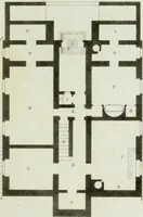 An illustration from Le propriétaire architecte : contenant des modèles de maisons de ville et de campagne, de fermes, orangeries, portes, puits, fontaines, etc. : ainsi qu'un traité d'architecture et de construction renferment le résumé desnouvelles découvertes relatives aux constructions : ouvrage utile aux architects, aux ingénieurs, aux entrepreneurs et principalement aux personnes qui veulent diriger elles-mêmes leurs ouvriers (1827)