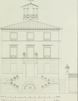 An illustration from Le propriétaire architecte : contenant des modèles de maisons de ville et de campagne, de fermes, orangeries, portes, puits, fontaines, etc. : ainsi qu'un traité d'architecture et de construction renferment le résumé desnouvelles découvertes relatives aux constructions : ouvrage utile aux architects, aux ingénieurs, aux entrepreneurs et principalement aux personnes qui veulent diriger elles-mêmes leurs ouvriers (1827)