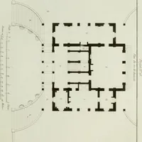 An illustration from Le propriétaire architecte : contenant des modèles de maisons de ville et de campagne, de fermes, orangeries, portes, puits, fontaines, etc. : ainsi qu'un traité d'architecture et de construction renferment le résumé desnouvelles découvertes relatives aux constructions : ouvrage utile aux architects, aux ingénieurs, aux entrepreneurs et principalement aux personnes qui veulent diriger elles-mêmes leurs ouvriers (1827)