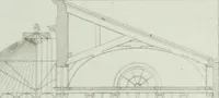 An illustration from Le propriétaire architecte : contenant des modèles de maisons de ville et de campagne, de fermes, orangeries, portes, puits, fontaines, etc. : ainsi qu'un traité d'architecture et de construction renferment le résumé desnouvelles découvertes relatives aux constructions : ouvrage utile aux architects, aux ingénieurs, aux entrepreneurs et principalement aux personnes qui veulent diriger elles-mêmes leurs ouvriers (1827)