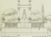 An illustration from Le propriétaire architecte : contenant des modèles de maisons de ville et de campagne, de fermes, orangeries, portes, puits, fontaines, etc. : ainsi qu'un traité d'architecture et de construction renferment le résumé desnouvelles découvertes relatives aux constructions : ouvrage utile aux architects, aux ingénieurs, aux entrepreneurs et principalement aux personnes qui veulent diriger elles-mêmes leurs ouvriers (1827)