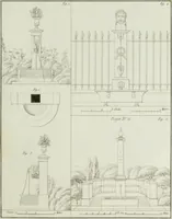 An illustration from Le propriétaire architecte : contenant des modèles de maisons de ville et de campagne, de fermes, orangeries, portes, puits, fontaines, etc. : ainsi qu'un traité d'architecture et de construction renferment le résumé desnouvelles découvertes relatives aux constructions : ouvrage utile aux architects, aux ingénieurs, aux entrepreneurs et principalement aux personnes qui veulent diriger elles-mêmes leurs ouvriers (1827)