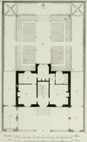 An illustration from Le propriétaire architecte : contenant des modèles de maisons de ville et de campagne, de fermes, orangeries, portes, puits, fontaines, etc. : ainsi qu'un traité d'architecture et de construction renferment le résumé desnouvelles découvertes relatives aux constructions : ouvrage utile aux architects, aux ingénieurs, aux entrepreneurs et principalement aux personnes qui veulent diriger elles-mêmes leurs ouvriers (1827)