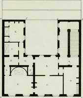 An illustration from Le propriétaire architecte : contenant des modèles de maisons de ville et de campagne, de fermes, orangeries, portes, puits, fontaines, etc. : ainsi qu'un traité d'architecture et de construction renferment le résumé desnouvelles découvertes relatives aux constructions : ouvrage utile aux architects, aux ingénieurs, aux entrepreneurs et principalement aux personnes qui veulent diriger elles-mêmes leurs ouvriers (1827)