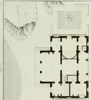 An illustration from Le propriétaire architecte : contenant des modèles de maisons de ville et de campagne, de fermes, orangeries, portes, puits, fontaines, etc. : ainsi qu'un traité d'architecture et de construction renferment le résumé desnouvelles découvertes relatives aux constructions : ouvrage utile aux architects, aux ingénieurs, aux entrepreneurs et principalement aux personnes qui veulent diriger elles-mêmes leurs ouvriers (1827)