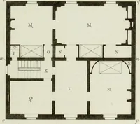 Picture 13 of 120 from Le propriétaire architecte : contenant des modèles de maisons de ville et de campagne, de fermes, orangeries, portes, puits, fontaines, etc. : ainsi qu'un traité d'architecture et de construction renferment le résumé desnouvelles découvertes relatives aux constructions : ouvrage utile aux architects, aux ingénieurs, aux entrepreneurs et principalement aux personnes qui veulent diriger elles-mêmes leurs ouvriers (1827), leaf 44