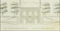 An illustration from Le propriétaire architecte : contenant des modèles de maisons de ville et de campagne, de fermes, orangeries, portes, puits, fontaines, etc. : ainsi qu'un traité d'architecture et de construction renferment le résumé desnouvelles découvertes relatives aux constructions : ouvrage utile aux architects, aux ingénieurs, aux entrepreneurs et principalement aux personnes qui veulent diriger elles-mêmes leurs ouvriers (1827)