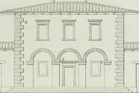 An illustration from Le propriétaire architecte : contenant des modèles de maisons de ville et de campagne, de fermes, orangeries, portes, puits, fontaines, etc. : ainsi qu'un traité d'architecture et de construction renferment le résumé desnouvelles découvertes relatives aux constructions : ouvrage utile aux architects, aux ingénieurs, aux entrepreneurs et principalement aux personnes qui veulent diriger elles-mêmes leurs ouvriers (1827)