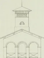 An illustration from Le propriétaire architecte : contenant des modèles de maisons de ville et de campagne, de fermes, orangeries, portes, puits, fontaines, etc. : ainsi qu'un traité d'architecture et de construction renferment le résumé desnouvelles découvertes relatives aux constructions : ouvrage utile aux architects, aux ingénieurs, aux entrepreneurs et principalement aux personnes qui veulent diriger elles-mêmes leurs ouvriers (1827)
