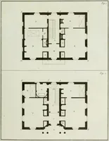 An illustration from Le propriétaire architecte : contenant des modèles de maisons de ville et de campagne, de fermes, orangeries, portes, puits, fontaines, etc. : ainsi qu'un traité d'architecture et de construction renferment le résumé desnouvelles découvertes relatives aux constructions : ouvrage utile aux architects, aux ingénieurs, aux entrepreneurs et principalement aux personnes qui veulent diriger elles-mêmes leurs ouvriers (1827)