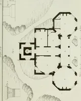 An illustration from Le propriétaire architecte : contenant des modèles de maisons de ville et de campagne, de fermes, orangeries, portes, puits, fontaines, etc. : ainsi qu'un traité d'architecture et de construction renferment le résumé desnouvelles découvertes relatives aux constructions : ouvrage utile aux architects, aux ingénieurs, aux entrepreneurs et principalement aux personnes qui veulent diriger elles-mêmes leurs ouvriers (1827)
