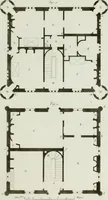 An illustration from Le propriétaire architecte : contenant des modèles de maisons de ville et de campagne, de fermes, orangeries, portes, puits, fontaines, etc. : ainsi qu'un traité d'architecture et de construction renferment le résumé desnouvelles découvertes relatives aux constructions : ouvrage utile aux architects, aux ingénieurs, aux entrepreneurs et principalement aux personnes qui veulent diriger elles-mêmes leurs ouvriers (1827)