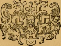 An illustration from Le romant des chevaliers de la gloire, : contenant plvsievrs ... aduentures des princes ... qui parurent aux courses faictes à la Place royale pour la feste des alliances de France & d'Espagne. Avec la description de levrs entrees, equipages, habits, machines, deuises, armes & blasons de leurs maisons. (1612)