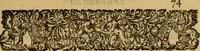 An illustration from Le romant des chevaliers de la gloire, : contenant plvsievrs ... aduentures des princes ... qui parurent aux courses faictes à la Place royale pour la feste des alliances de France & d'Espagne. Avec la description de levrs entrees, equipages, habits, machines, deuises, armes & blasons de leurs maisons. (1612)