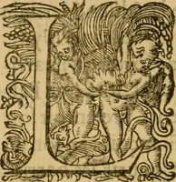An illustration from Le romant des chevaliers de la gloire, : contenant plvsievrs ... aduentures des princes ... qui parurent aux courses faictes à la Place royale pour la feste des alliances de France & d'Espagne. Avec la description de levrs entrees, equipages, habits, machines, deuises, armes & blasons de leurs maisons. (1612)