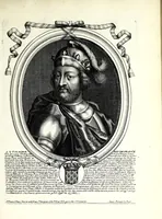 An illustration from Les augustes representations de tous les roys de France : depuis Pharamond jusqu'a Louys XIIII dit le Grand, a present regnant, 1679 : auec vn abregé historique sous chacun, contenant leurs naissances, inclinations, et actions plus remarquables pendant leurs regnes (1679)