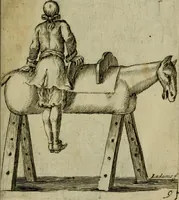 Picture 13 of 53 from L'escuyer françois : qui enseigne a monter a cheval et a voltiger par une methode toute particuliere (1679), leaf 28