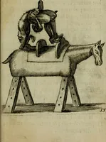 An illustration from L'escuyer françois : qui enseigne a monter a cheval et a voltiger par une methode toute particuliere (1679)