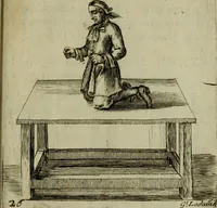 An illustration from L'escuyer françois : qui enseigne a monter a cheval et a voltiger par une methode toute particuliere (1679)