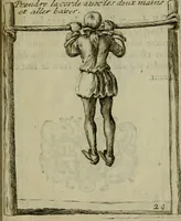 An illustration from L'escuyer françois : qui enseigne a monter a cheval et a voltiger par une methode toute particuliere (1679)