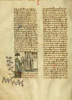 An illustration from Dits des philosophes. Le mireon aux pecheurs. Le livre Griseledis. Le mireon des pecheurs