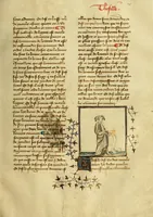 An illustration from Dits des philosophes. Le mireon aux pecheurs. Le livre Griseledis. Le mireon des pecheurs