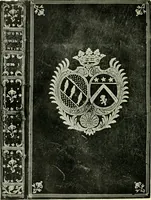 An illustration from Les femmes bibliophiles; catalogue of a collection of books bound by famous binders for royal and distinguished ladies from Marguerite de Valois to the Empress Eugénie (1919)