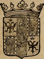 An illustration from Les généaologies historiques des rois, empereurs, &c : et de toutes les maisons souveraines qui ont subsisté jusqu'à présent, exposées dans les cartes généalogiques tirées des meilleurs auteurs, avec des explications historiques et chronologiques .. (1736)
