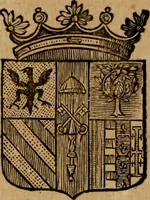 An illustration from Les généaologies historiques des rois, empereurs, &c : et de toutes les maisons souveraines qui ont subsisté jusqu'à présent, exposées dans les cartes généalogiques tirées des meilleurs auteurs, avec des explications historiques et chronologiques .. (1736)