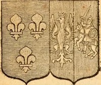 An illustration from Les généaologies historiques des rois, empereurs, &c : et de toutes les maisons souveraines qui ont subsisté jusqu'à présent, exposées dans les cartes généalogiques tirées des meilleurs auteurs, avec des explications historiques et chronologiques .. (1736)