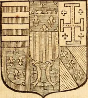 An illustration from Les généaologies historiques des rois, empereurs, &c : et de toutes les maisons souveraines qui ont subsisté jusqu'à présent, exposées dans les cartes généalogiques tirées des meilleurs auteurs, avec des explications historiques et chronologiques .. (1736)
