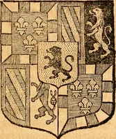 An illustration from Les généaologies historiques des rois, empereurs, &c : et de toutes les maisons souveraines qui ont subsisté jusqu'à présent, exposées dans les cartes généalogiques tirées des meilleurs auteurs, avec des explications historiques et chronologiques .. (1736)