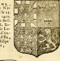 An illustration from Les généaologies historiques des rois, empereurs, &c : et de toutes les maisons souveraines qui ont subsisté jusqu'à présent, exposées dans les cartes généalogiques tirées des meilleurs auteurs, avec des explications historiques et chronologiques .. (1736)