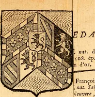 An illustration from Les généaologies historiques des rois, empereurs, &c : et de toutes les maisons souveraines qui ont subsisté jusqu'à présent, exposées dans les cartes généalogiques tirées des meilleurs auteurs, avec des explications historiques et chronologiques .. (1736)