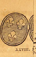 An illustration from Les généaologies historiques des rois, empereurs, &c : et de toutes les maisons souveraines qui ont subsisté jusqu'à présent, exposées dans les cartes généalogiques tirées des meilleurs auteurs, avec des explications historiques et chronologiques .. (1736)