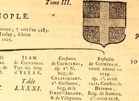 An illustration from Les généaologies historiques des rois, empereurs, &c : et de toutes les maisons souveraines qui ont subsisté jusqu'à présent, exposées dans les cartes généalogiques tirées des meilleurs auteurs, avec des explications historiques et chronologiques .. (1736)