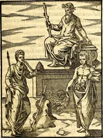 An illustration from Les images des dievx des anciens : contenans les idoles, covstvmes, ceremonies, & autres choses appartenans à la religion des payens (1581)