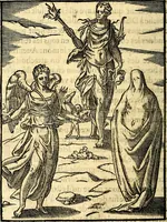 An illustration from Les images des dievx des anciens : contenans les idoles, covstvmes, ceremonies, & autres choses appartenans à la religion des payens (1581)