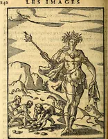 An illustration from Les images des dievx des anciens : contenans les idoles, covstvmes, ceremonies, & autres choses appartenans à la religion des payens (1581)